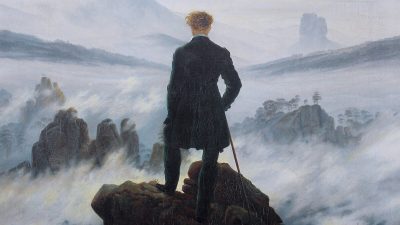 Какова моя цель в жизни? Фрагмент картины Каспара Давида Фридриха «Странник в море тумана», около 1817 года. Масло на холсте; 98 см на 74см. Гамбургский Кунстхалле, Гамбург. (Public Domain)