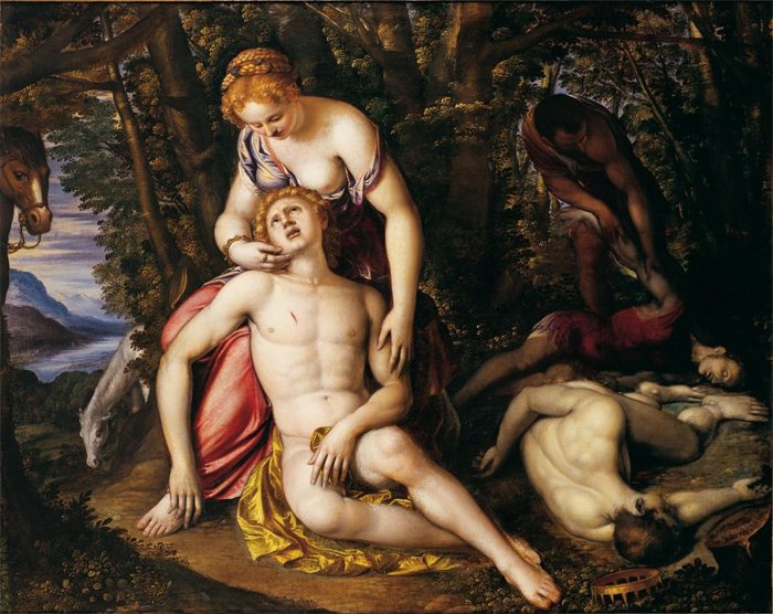 «Анжелика и Медоро», около 1560–1596 годов, Симоне Петерцано, холст, масло. Частная коллекция. (Общественное достояние)