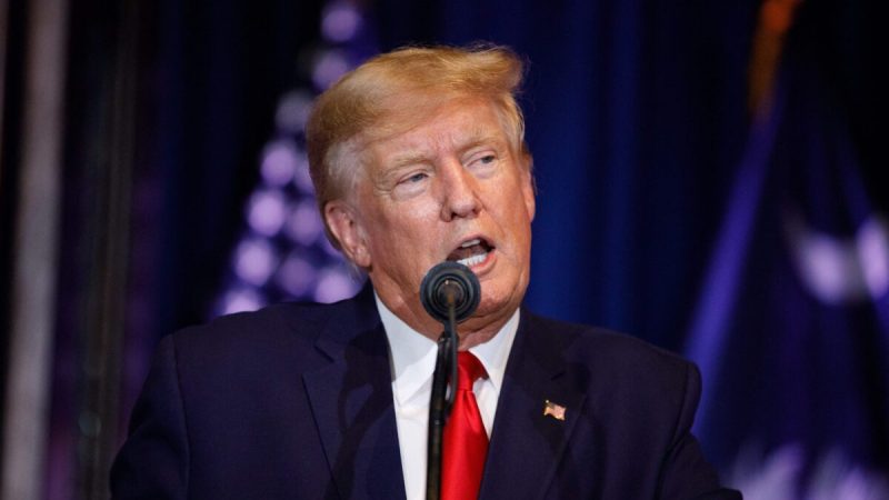 Бывший президент Дональд Трамп обращается к толпе во время предвыборной кампании 2024 года в Колумбии, Южная Каролина, 28 января 2023 года. (Logan Cyrus/AFP via Getty Images)