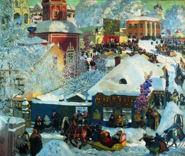 Борис Кустодиев, «Зима. Масленичное гулянье», 1919 год. Фото: wikiart.org / Creative Commons/Общественное достояние