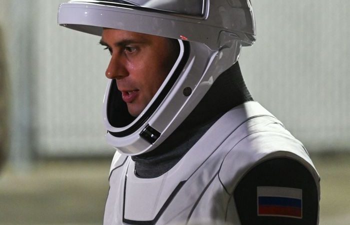 Российский космонавт Андрей Федяев перед стартом, мыс Канаверал, Флорида, 1 марта 2023 г. (CHANDAN KHANNA/AFP via Getty Images)