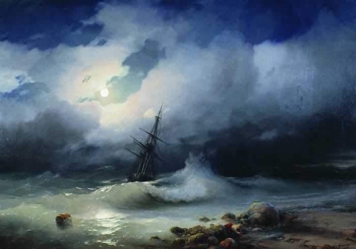 И. Айвазовский, «Штормовое море ночью» (1853). (Public Domain)