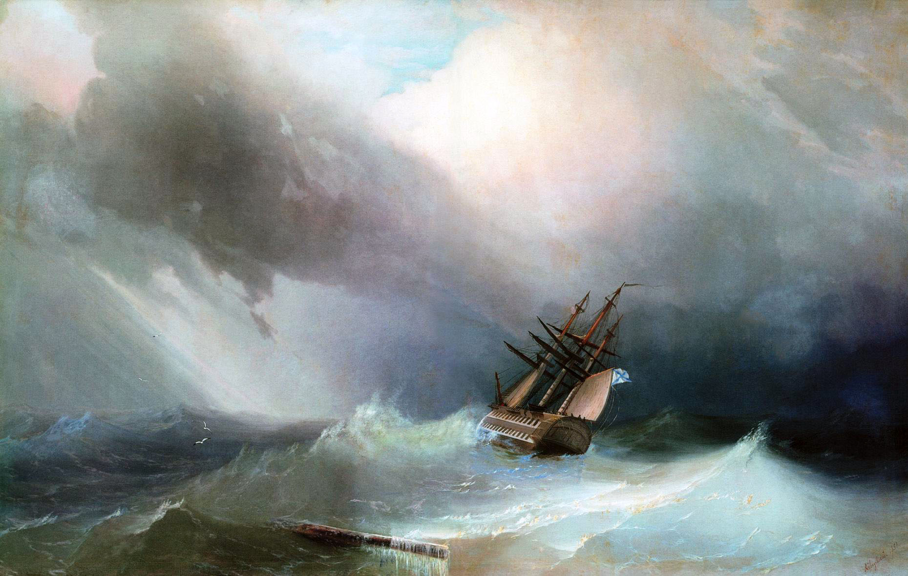 И. Айвазовский, «Буря» (1851). (Public Domain)