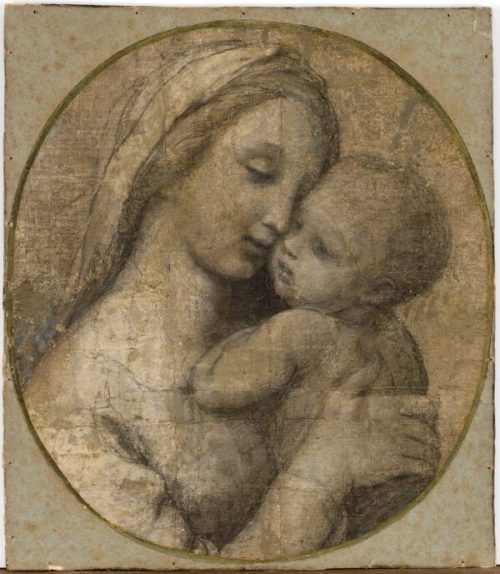 «Мадонна Темпи», около 1507–1508 гг., Рафаэль. Чёрный мел с белыми бликами. Музей Фабра, Монпелье, Франция. (Фредерик Жольм/Фабр из Средиземноморской столицы Монпелье)