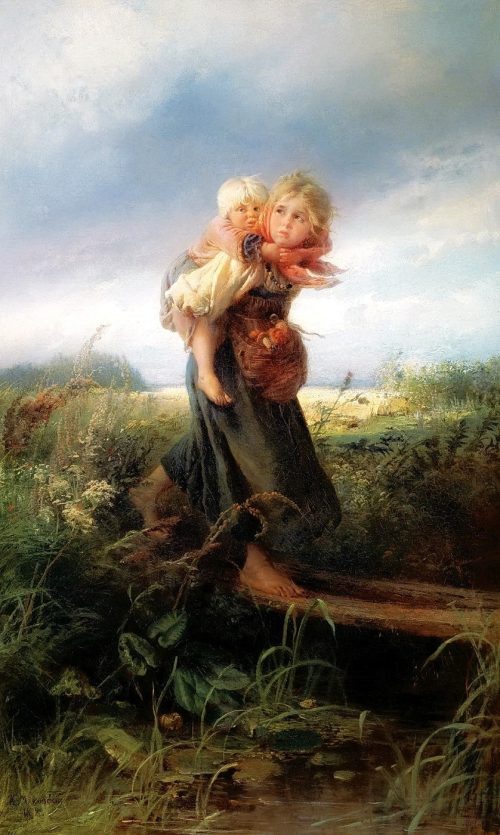 «Дети, бегущие от грозы», Холст, масло, 1872 год. К. Маковский. (Фото: artchive.ru)