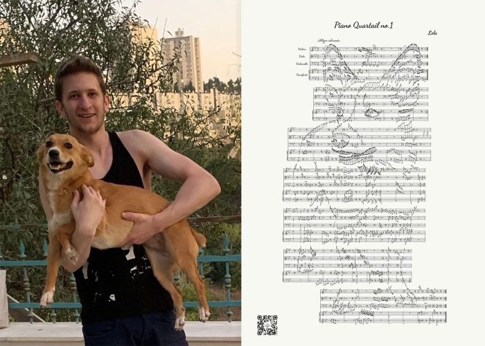 Оксман с собакой своего тестя, Лолой, маленькой помесью корги. Courtesy of Noam Oxman/@sympawnies/Sympawnies)