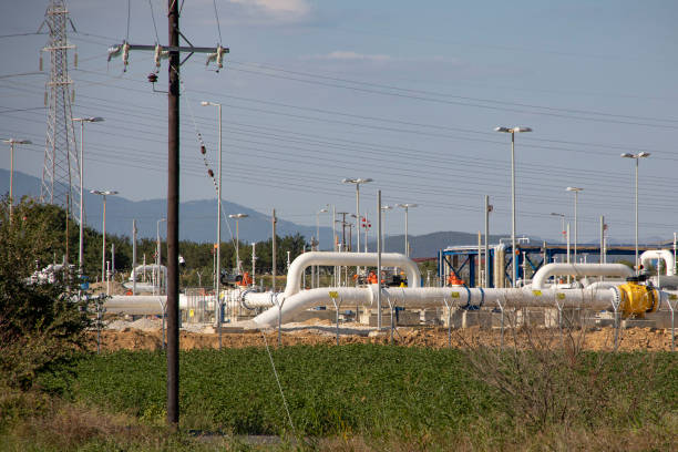 Система трубопроводов подачи природного газа Interconnector, 30 июля 2022 г. (Nicolas Economou/NurPhoto via Getty Images)