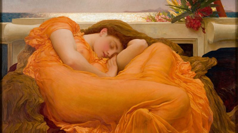 Фрагмент картины Фредерика Лейтона «Пылающий июнь», 1895 год. (Public Domain)