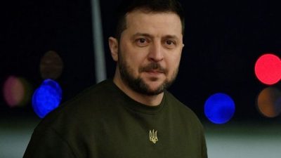 Президент Украины Владимир Зеленский. (JULIEN DE ROSA/POOL/AFP via Getty Images)