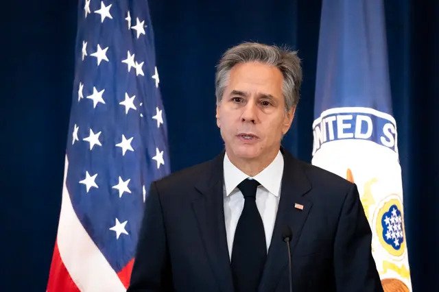 Госсекретарь США Энтони Блинкен выступает во время открытия Бюро глобальной безопасности здравоохранения и дипломатии при Государственном департаменте в Вашингтоне 1 августа 2023 года. (Мадалина Василиу / The Epoch Times)