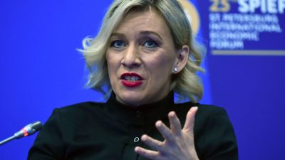 Фото: Официальный представитель МИД РФ Мария Захарова. (OLGA MALTSEVA/AFP via Getty Images) 

