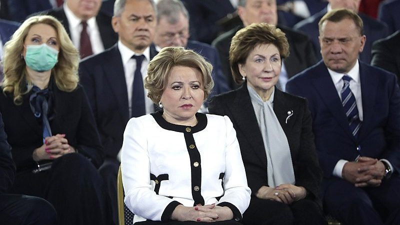 Валентина Матвиенко на послании Федеральному Собранию в 2021 году. ( Фото: кремлин.ру/wikimedia.org/АКТ CC BY 4.0