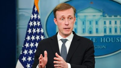 Советник по национальной безопасности Джейк Салливан выступает во время брифинга для прессы в Белом доме в Вашингтоне 21 сентября 2023 года. (Madalina Vasiliu/The Epoch Times)