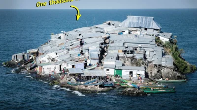 Остров Мигинго — один из самых густонаселённых островов на Земле. (Yasuyoshi Chiba/AFP via Getty Images)
