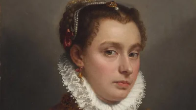 Фрагмент «Портрета молодой женщины», около 1575 г., Джованни Баттиста Морони. Коллекция Фрика, Нью-Йорк. (Public Domain)