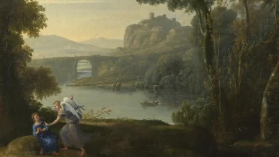 Фрагмент «Пейзажа с Агарью и ангелом», 1646 г., Клод Лоррен. Национальная галерея, Лондон. (Public Domain)