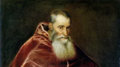 Деталь портрета папы Павла III, 1543 г., работы Тициана. (National Museum of Capodimonte, Naples, Italy. Public Domain)