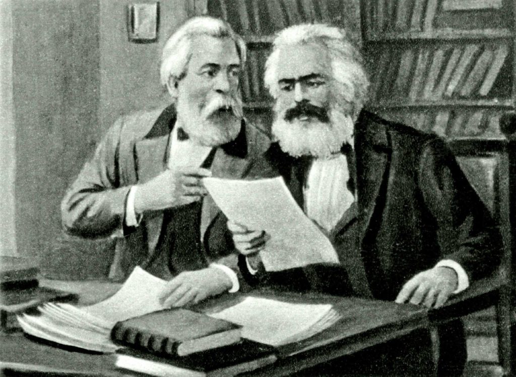 Маркс и Энгельс на анонимной картине примерно 1880 года. (Интерфото/Alamy Stock Photo)