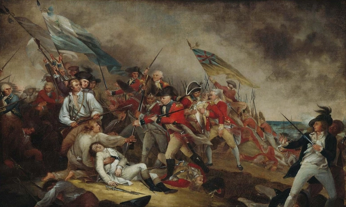 «Смерть генерала Уоррена в битве при Банкер-Хилл», 1786, Джон Трамбулл. Масло на холсте; 19,7 дюймов на 29,7 дюймов. Дар Хоуленда С. Уоррена, Музей изящных искусств Бостона. (Public Domain)