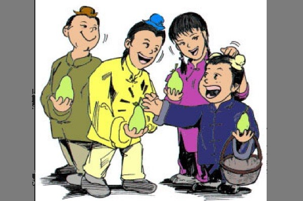 Кун Жун предлагает груши. (Minghui.org)