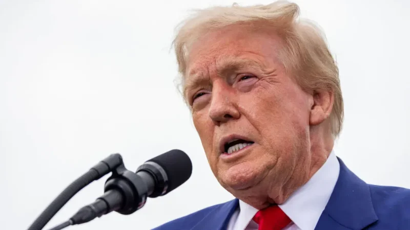 Избранный президент Дональд Трамп выступает в Trump National Golf Club в Палос-Вердес, Калифорния, 13 сентября 2024 года. (John Fredricks/The Epoch Times)