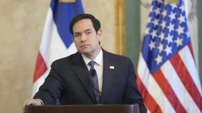 Государственный секретарь США Марко Рубио во время совместной пресс-конференции в Санто-Доминго, Доминиканская Республика, 6 февраля 2025 года. (Mark Schiefelbein/Pool via REUTERS/File Photo)