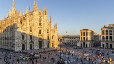 Миланский собор, или Дуомо ди Милано, на закате. (Francesco Riccardo Iacomino/Getty Images)