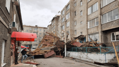 Последствия урагана в Красноярске. (МВД 24/t.me)