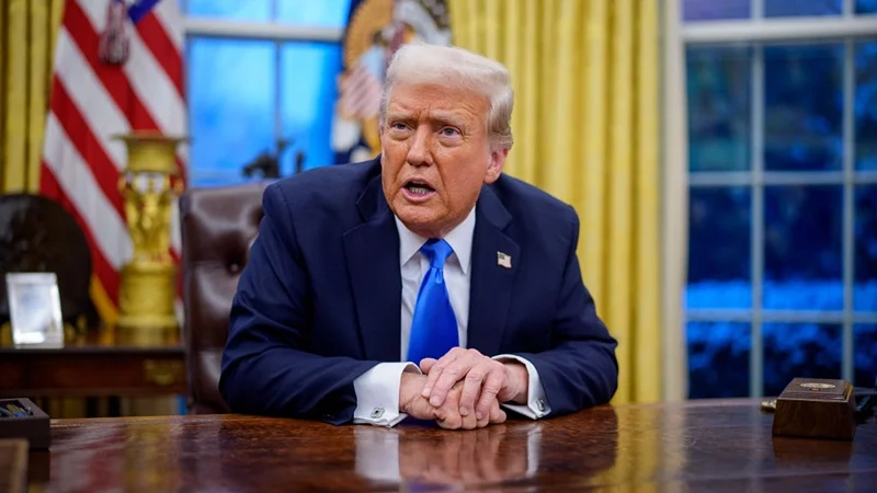 Президент США Дональд Трамп в Белом доме, 11 февраля 2025 года. (Andrew Harnik/Getty Images)