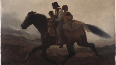  «Скачка к свободе — беглые рабы», около 1862 года, Истмен Джонсон. Бруклинский музей. На этой картине изображена семья афроамериканцев, спасающихся от рабства на юге США во время Гражданской войны в США. (Public Domain)