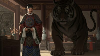 Китайская идиома «ударить тигра в зубы» описывает бесстрашную решимость, необходимую для того, чтобы бросить вызов сильному и опасному врагу. (Google Gemini)