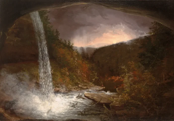 «Водопад Каатерскилл», 1826, Томас Коул, масл, холст; 25 см на 36 см. Художественный музей Уодсворт Атенеум, Хартфорд, Коннектикут. (Public Domain)