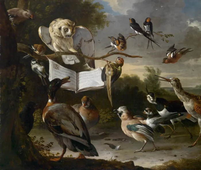«Концерт птиц», 1670, Мельхиор д’Ондекутер. Холст, масло. (Public Domain)