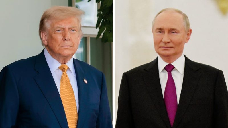 Президент Дональд Трамп у Западного крыла Белого дома, 16 июля 2025 года. Президент России Владимир Путин в Кремле, Москва, 7 августа 2025 года. (Anna Moneymaker/Getty Images, Alexei Nikolsky/POOL/AFP via Getty Images)