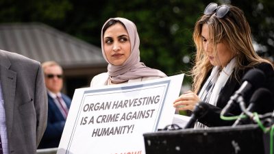 Сабрина Сохаил принимает участие в пресс-конференции, посвящённой принятому Палатой представителей закону «О прекращении насильственного извлечения органов», на Капитолийском холме в Вашингтоне, 7 мая 2025 года. (Madalina Vasiliu/The Epoch Times)