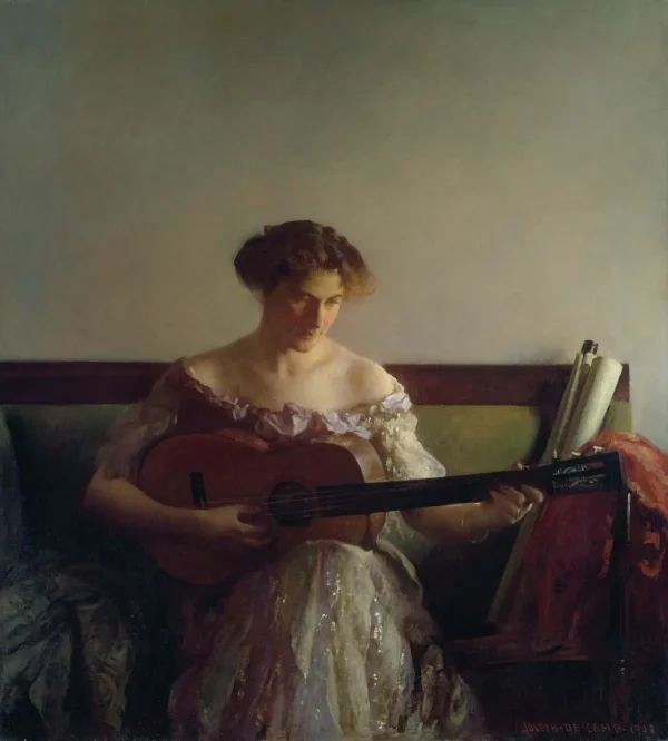«Гитаристка», 1908 год, Джозеф Родефер ДеКэмп. Музей изящных искусств, Бостон. Холст, масло. (Public Domain)