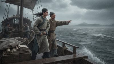 В Гуйлине, Гуанси, учёный Чэнь Гуйфан в 1837 году возвращался из Хэнани со своим дядей, когда их корабль застрял на озере Дунтинху. (Google Gemini)
