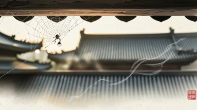 В храме Юаньинь маленький паук спокойно занимается самосовершенствованием, постепенно набираясь мудрости. (via Google Whisk)
