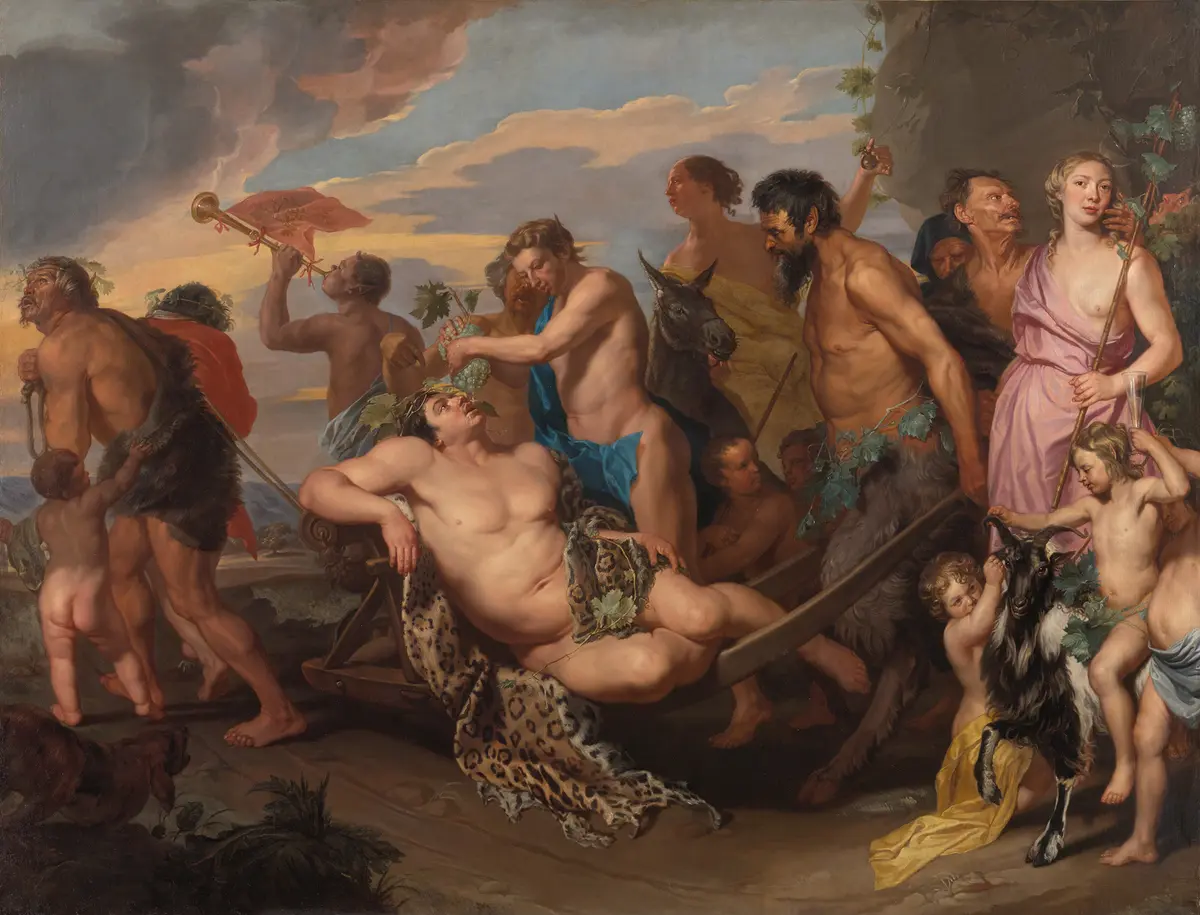 «Триумф Вакха», около 1655–1659 годов, Михаэлина Вотье. Масло, холст; 271,5 см × 355,6 см. Картинная галерея, Музей истории искусств, Вена. (Copyright Kunsthistorisches Museum)