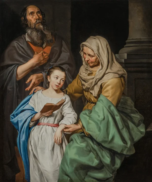 «Воспитание Богородицы», 1656 год, Михаэлина Вотье. Масло, холст; 152,4 см × 119,4 см. Частная коллекция, Гаага, Нидерланды. (Courtesy of the Hoogsteder Museum Foundation)