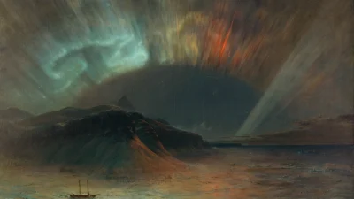 «Северное сияние», художник Фредерик Эдвин Чёрч, 1865 год. Смитсоновский музей американского искусства. (Public domain)
