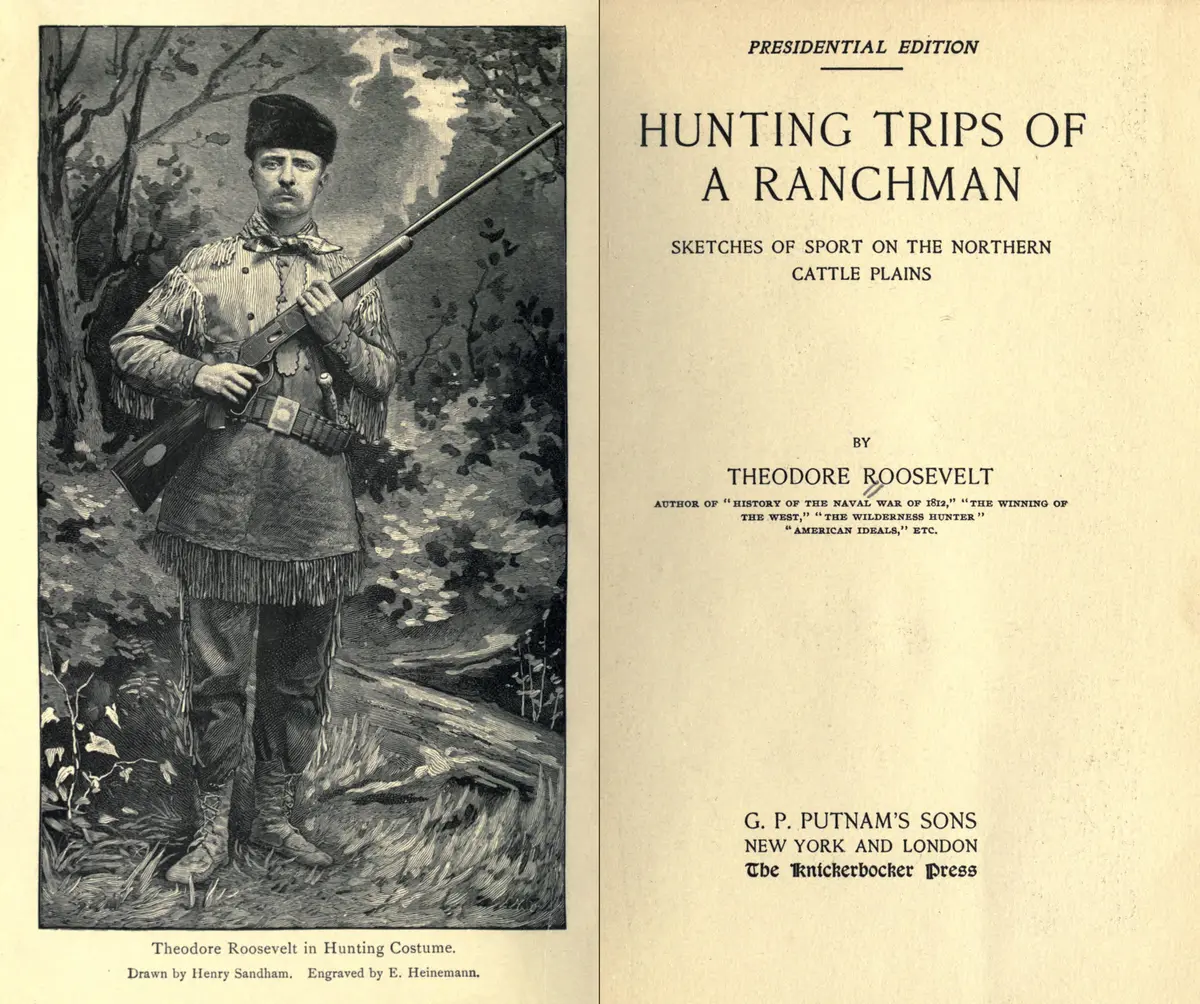 Фронтиспис книги «Охотничьи походы фермера», 1885 год, Теодора Рузвельта. Интернет-архив. (Public Domain)