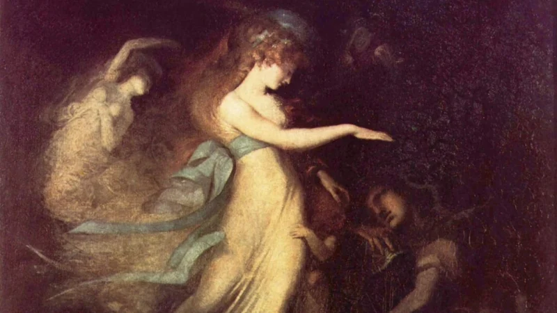 «Принц Артур и королева фей», около 1788 года, Иоганн Генрих Фюссли. (Public Domain)