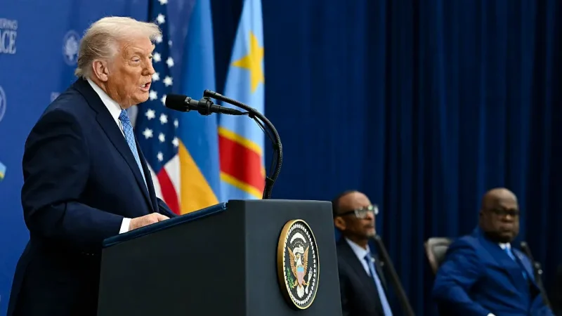 Новая стратегия нацбезопасности Трампа меняет отношение к Китаю Дональд Трамп в Институте мира в Вашингтоне, 4 декабря 2025 года. (Andrew Caballero-Reynolds/AFP via Getty Images)