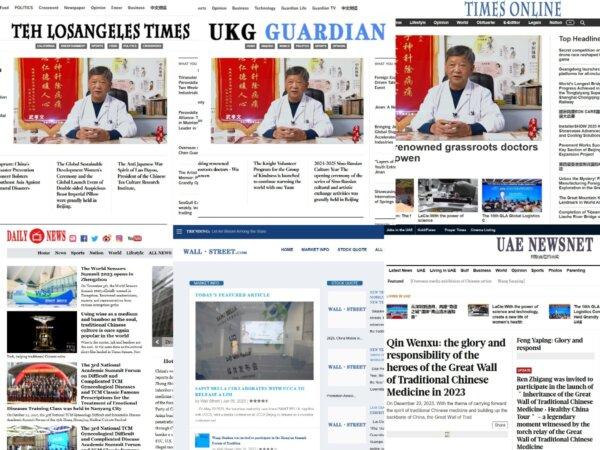 Предполагаемые новостные сайты, которые, по данным Graphika, контролируются китайскими организациями. (Screenshot by The Epoch Times)