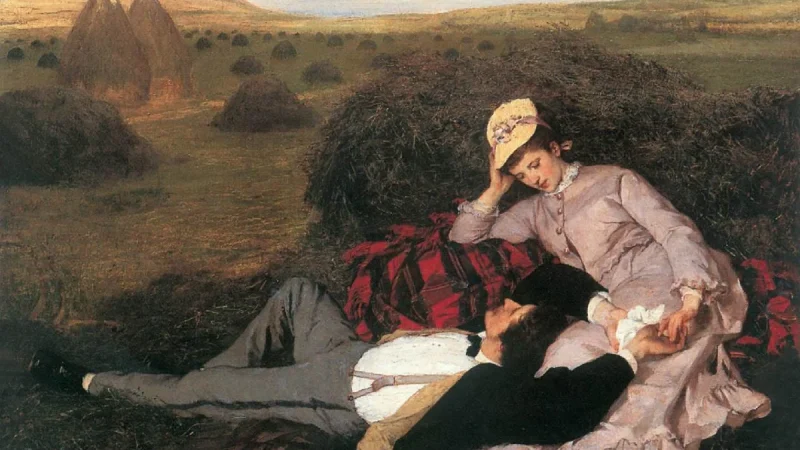 «Влюблённые», (1869-1870), художник Пал Синьеи Мерше.