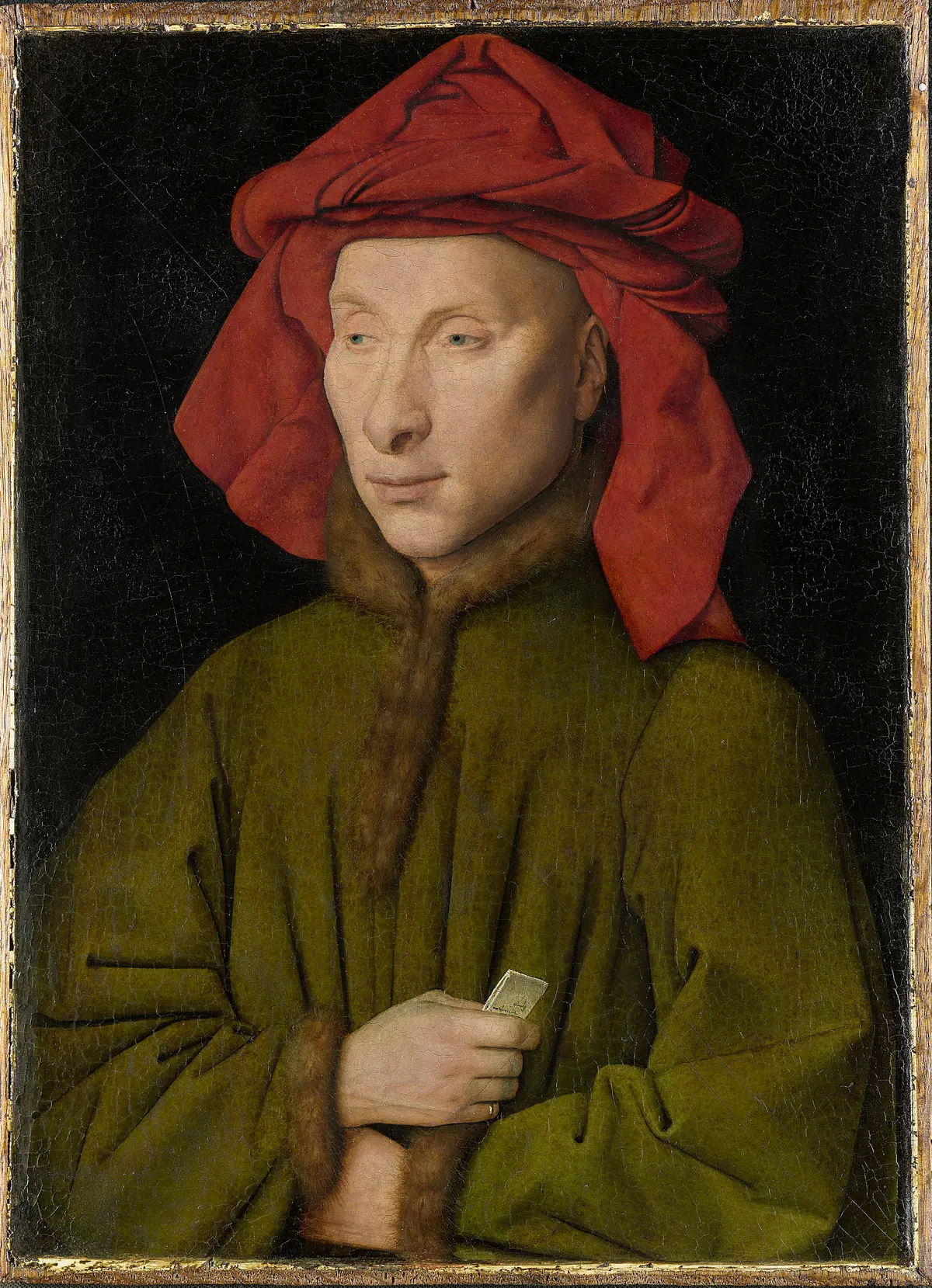«Портрет мужчины (Джованни Арнольфини?)», около 1435–1438 гг., Ян ван Эйк. Масло на дереве; 29 см на 20 см. Картинная галерея, Берлинские государственные музеи.