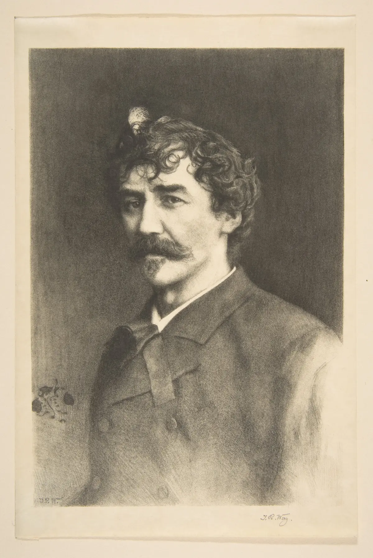 «Уистлер с белым локоном», 1890–1900, Томас Роберт Уэй по оригиналу Джеймса Эббота Мак-Нейла Уистлера. Музей искусств «Метрополитен», Нью-Йорк.