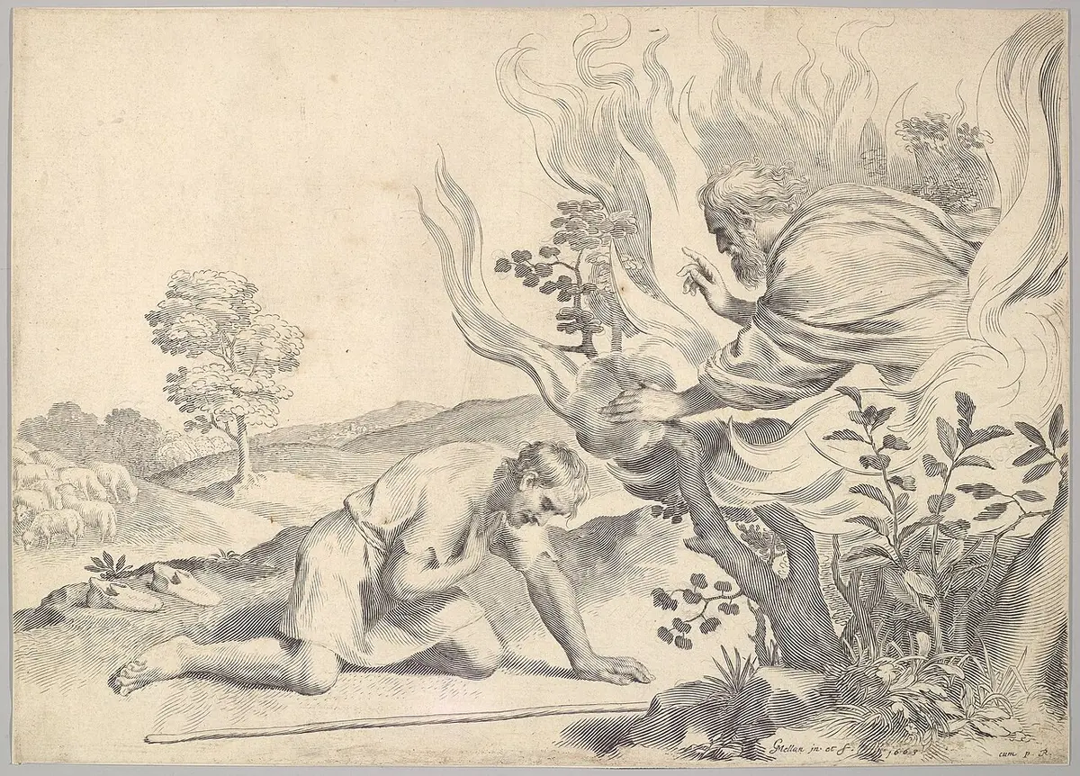 «Моисей перед горящим кустом», 1663 год, Клод Меллан.